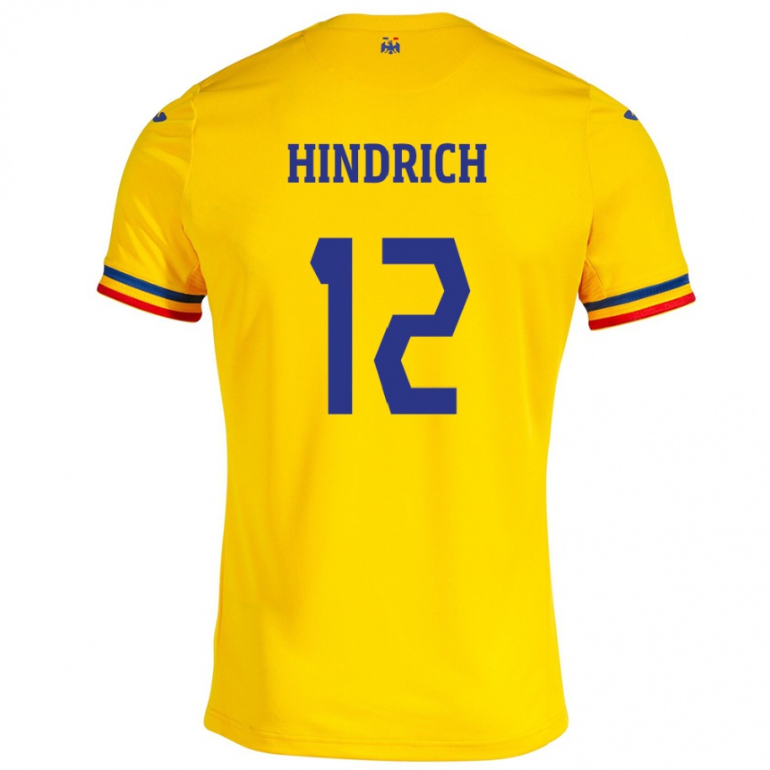 Kids Football Romania Otto Hindrich #12 Yellow Home Jersey 24-26 T-Shirt Canada