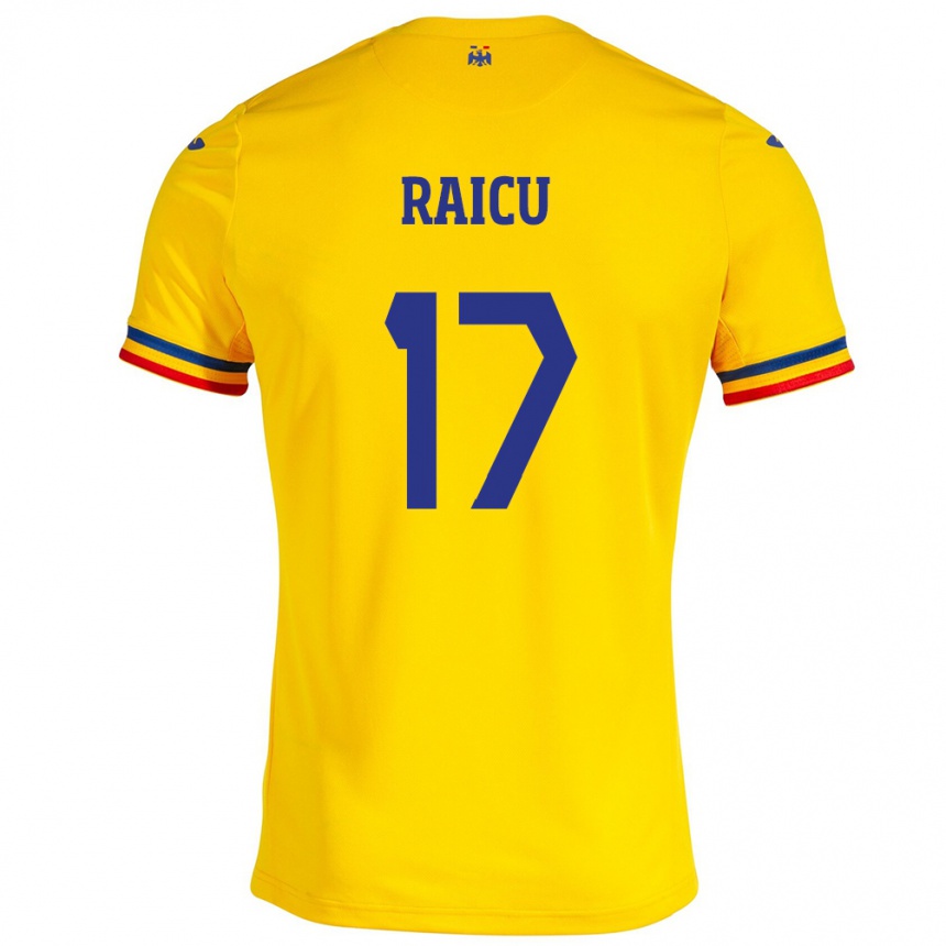 Kids Football Romania Alin Raicu #17 Yellow Home Jersey 24-26 T-Shirt Canada