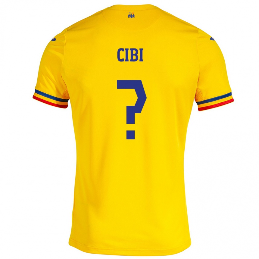 Kids Football Romania Fabiano Cibi #0 Yellow Home Jersey 24-26 T-Shirt Canada