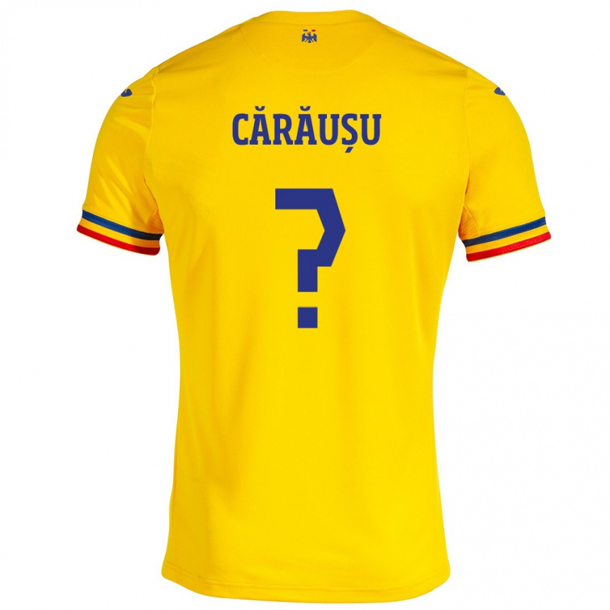 Kids Football Romania Codrin Cărăușu #0 Yellow Home Jersey 24-26 T-Shirt Canada