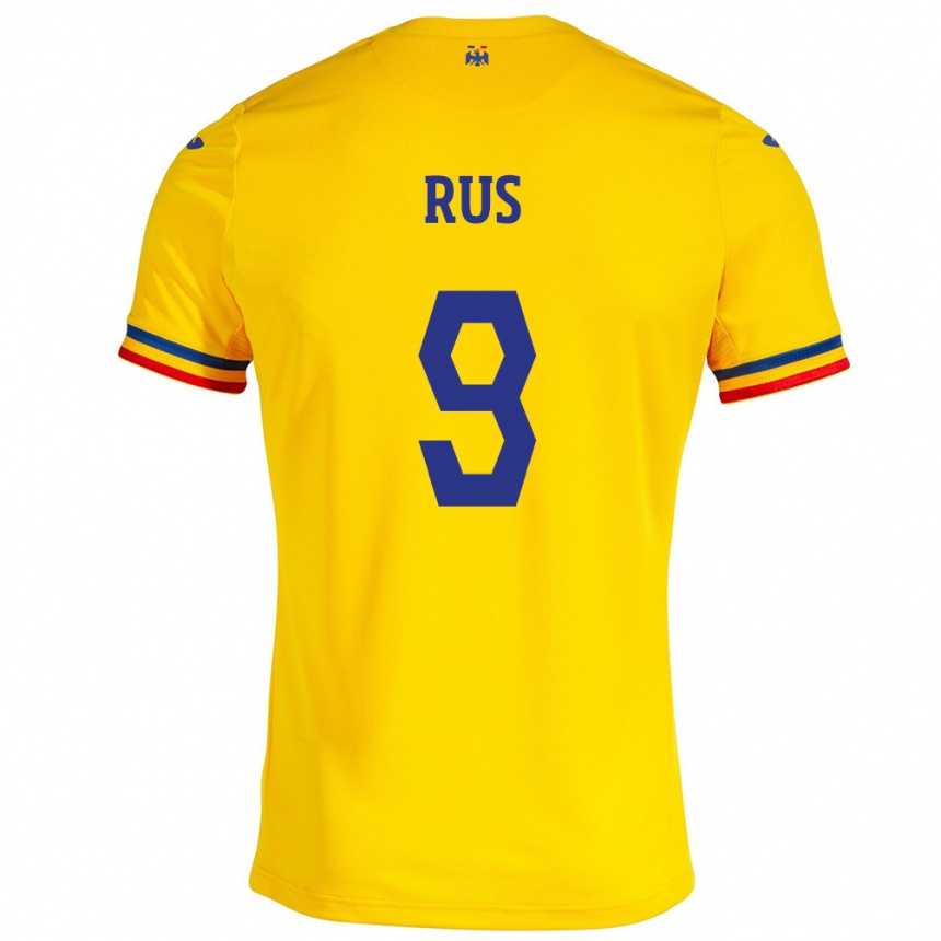 Kids Football Romania Laura Rus #9 Yellow Home Jersey 24-26 T-Shirt Canada