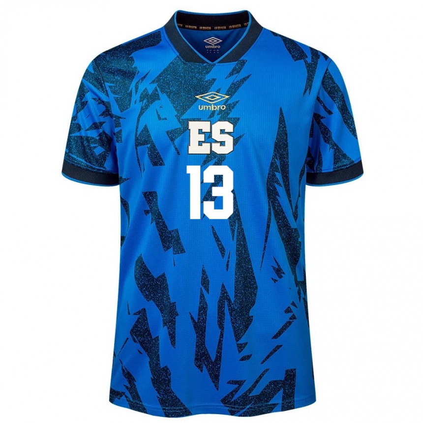 Kids Football El Salvador Tereso Benítez #13 Blue Home Jersey 24-26 T-Shirt Canada