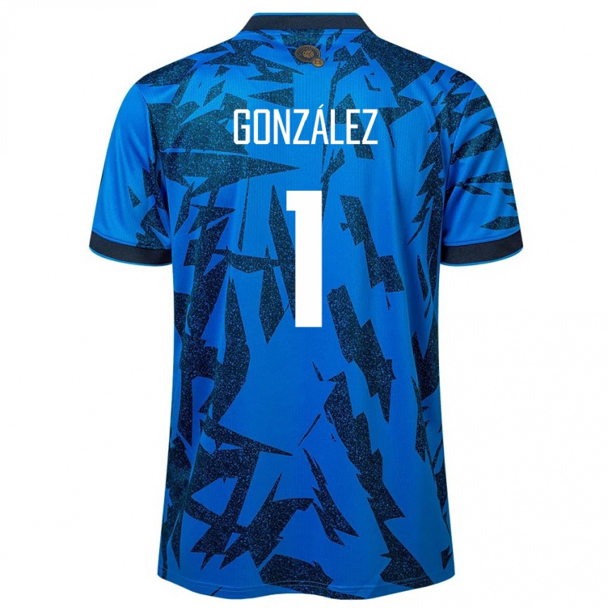 Kids Football El Salvador Mario González #1 Blue Home Jersey 24-26 T-Shirt Canada