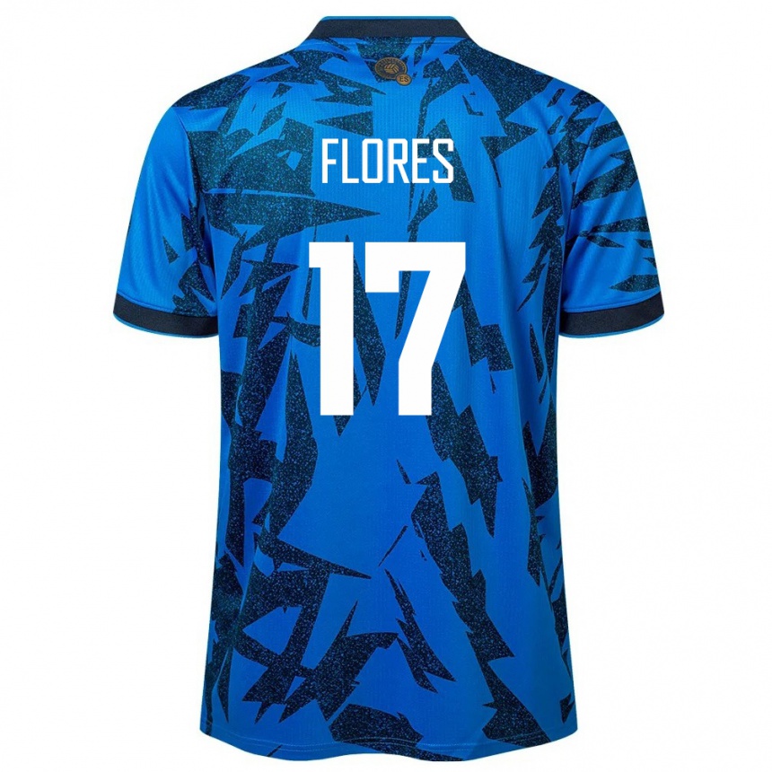 Kids Football El Salvador Diego Flores #17 Blue Home Jersey 24-26 T-Shirt Canada