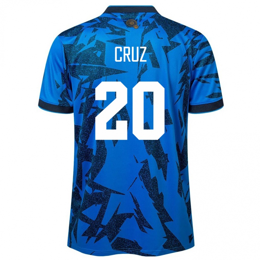 Kids Football El Salvador Jorge Cruz #20 Blue Home Jersey 24-26 T-Shirt Canada