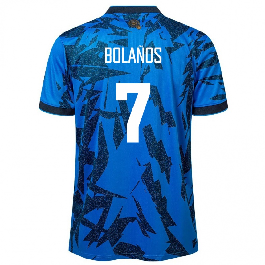 Kids Football El Salvador Javier Bolaños #7 Blue Home Jersey 24-26 T-Shirt Canada