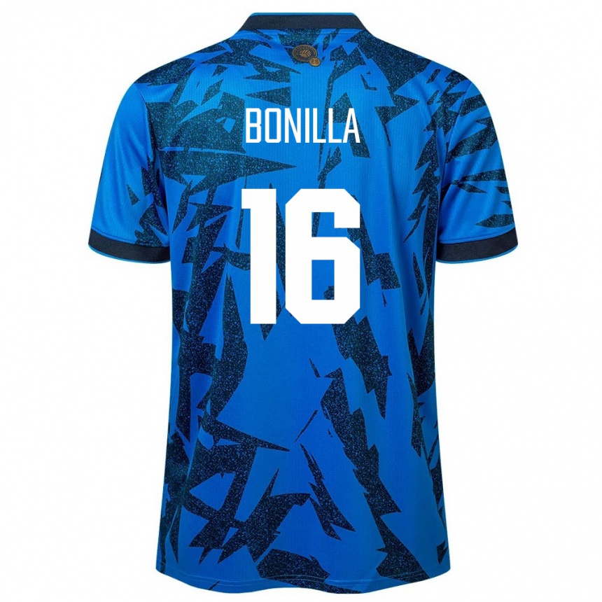 Kids Football El Salvador Elmer Bonilla #16 Blue Home Jersey 24-26 T-Shirt Canada