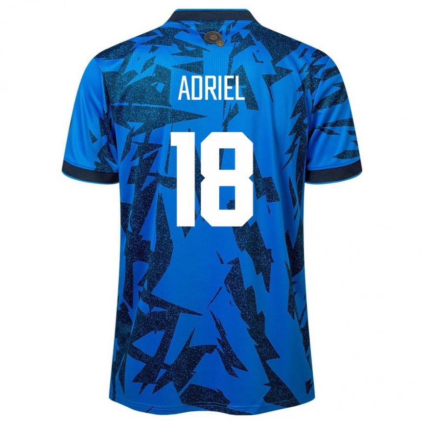 Kids Football El Salvador Adriel Martínez #18 Blue Home Jersey 24-26 T-Shirt Canada