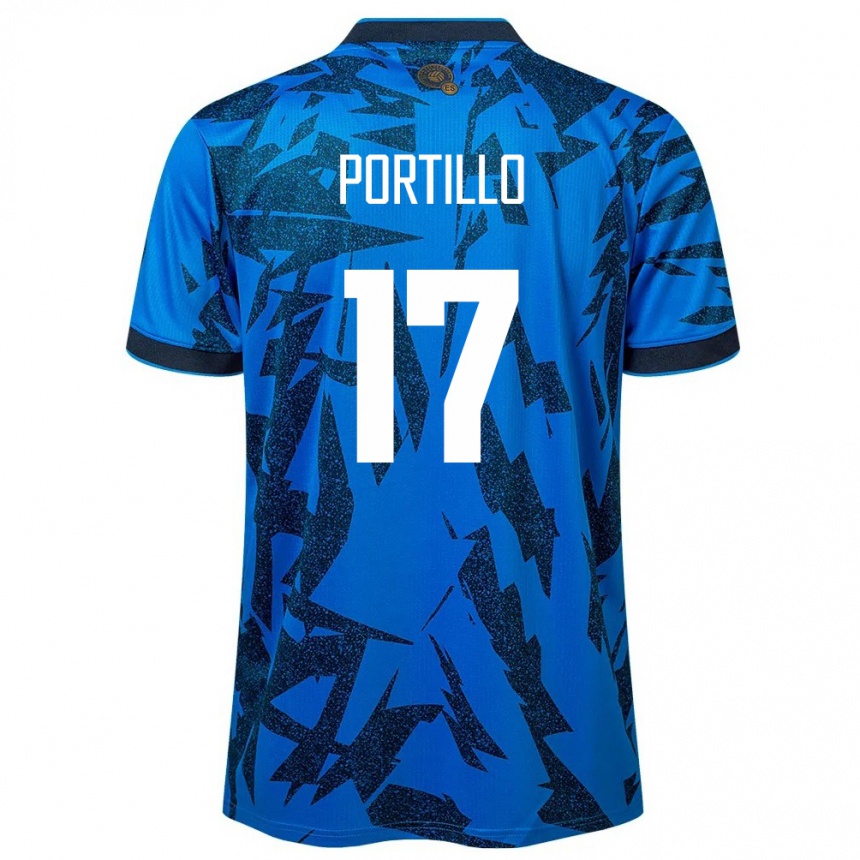 Kids Football El Salvador Anderson Portillo #17 Blue Home Jersey 24-26 T-Shirt Canada