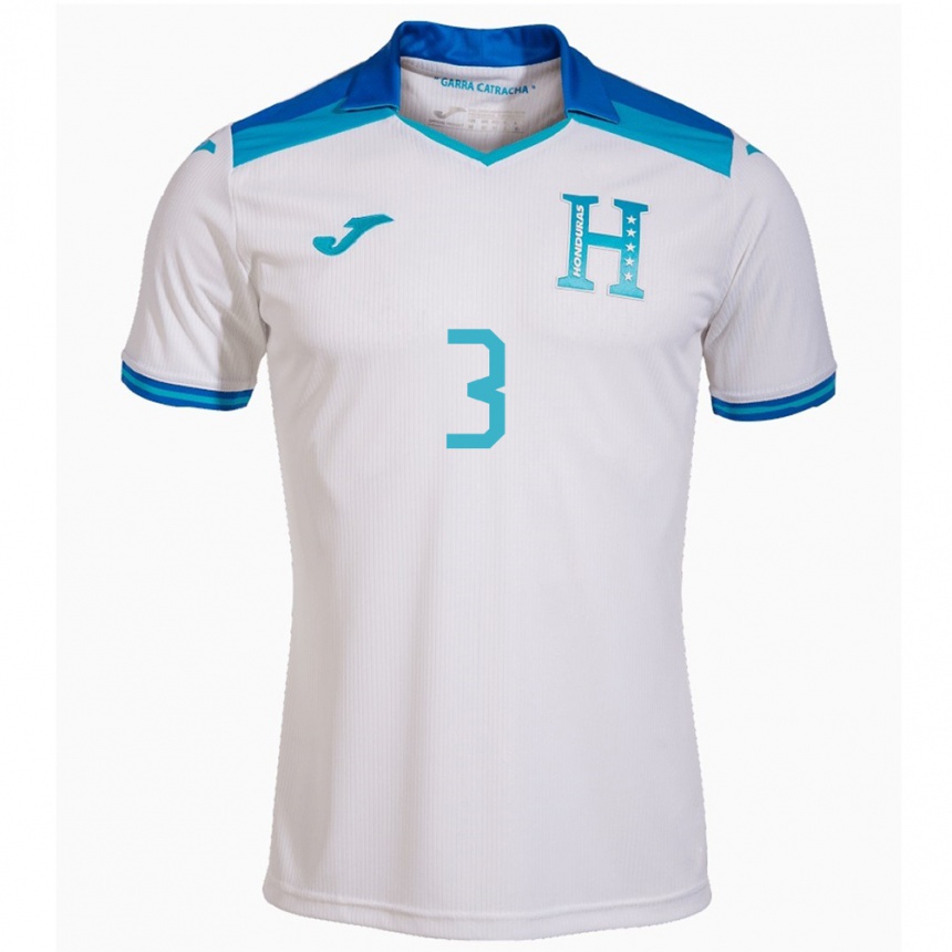 Kids Football Honduras David Herrera #3 White Home Jersey 24-26 T-Shirt Canada