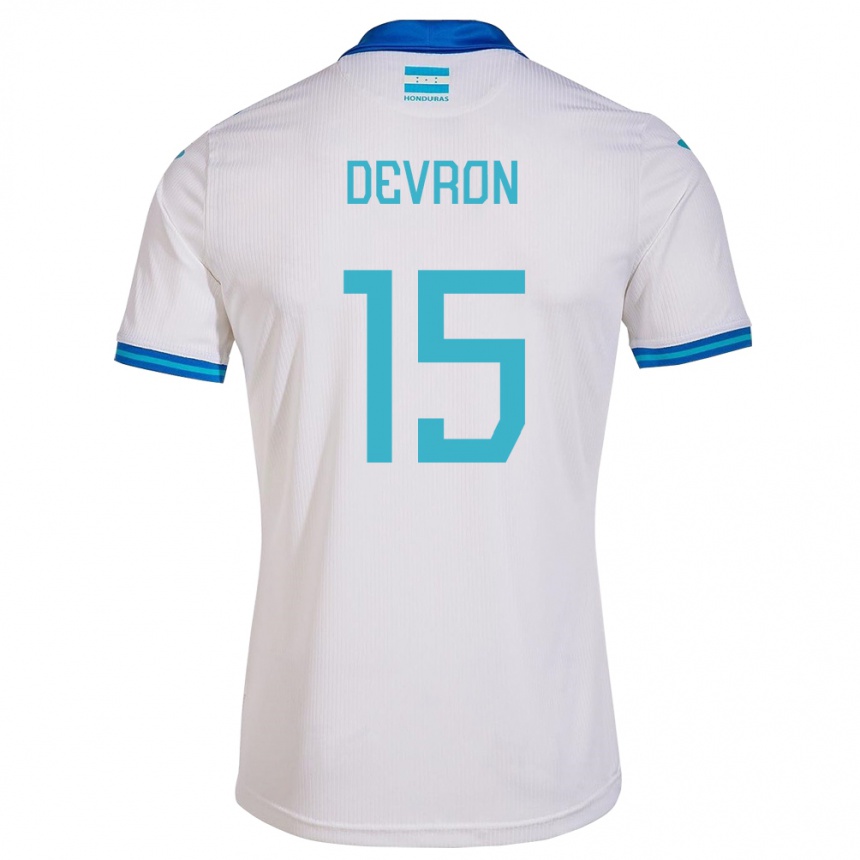 Kids Football Honduras Devron García #15 White Home Jersey 24-26 T-Shirt Canada