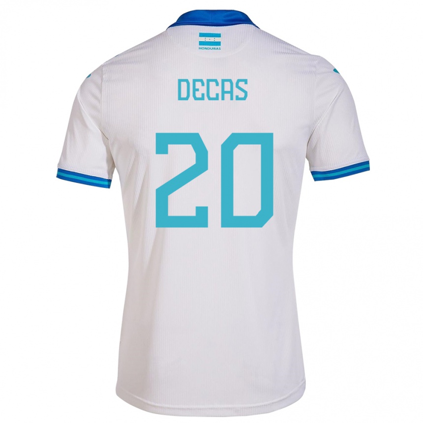 Kids Football Honduras Wesly Decas #20 White Home Jersey 24-26 T-Shirt Canada