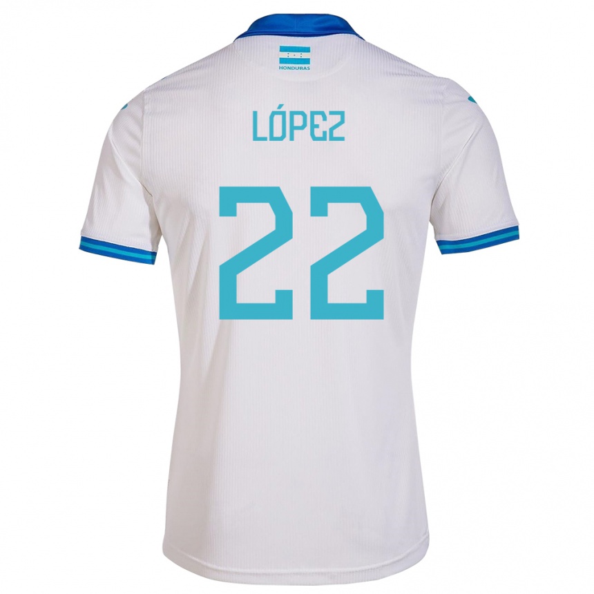 Kids Football Honduras Luis López #22 White Home Jersey 24-26 T-Shirt Canada