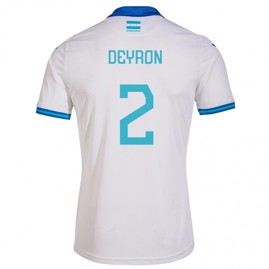 Kids Football Honduras Deyron Martínez #2 White Home Jersey 24-26 T-Shirt Canada