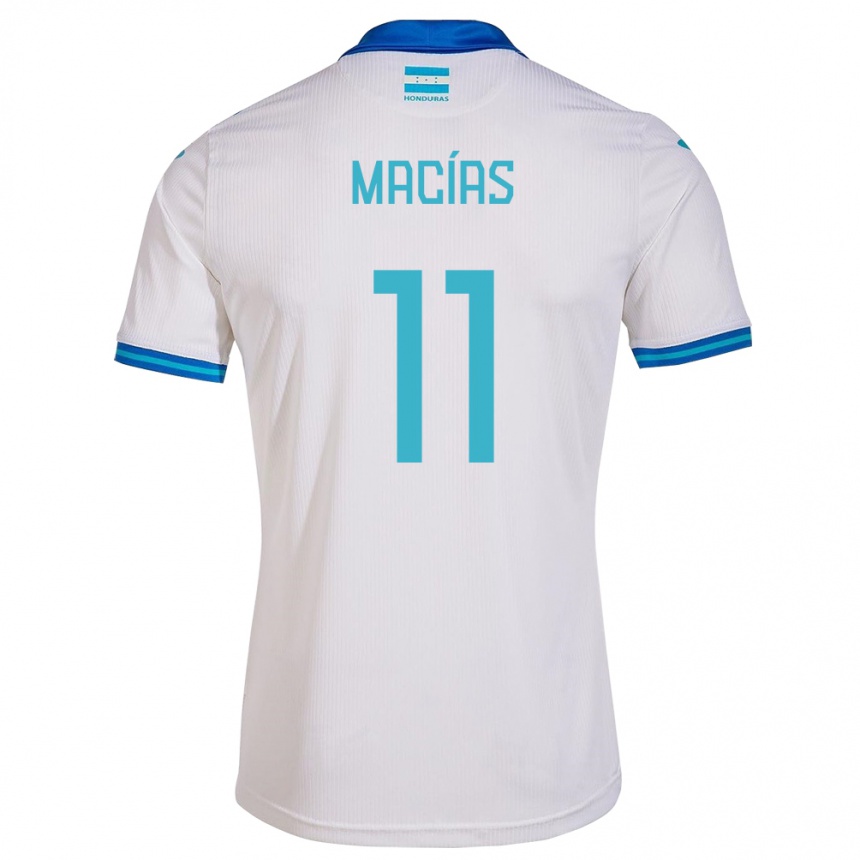 Kids Football Honduras Jefryn Macías #11 White Home Jersey 24-26 T-Shirt Canada