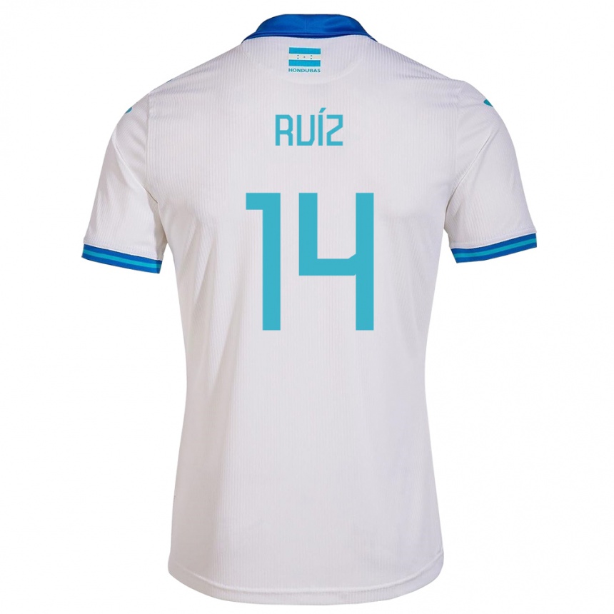 Kids Football Honduras David Ruíz #14 White Home Jersey 24-26 T-Shirt Canada