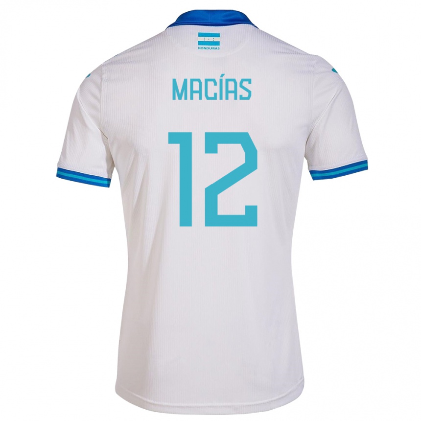 Kids Football Honduras Owen Macías #12 White Home Jersey 24-26 T-Shirt Canada