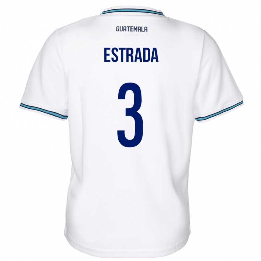 Kids Football Guatemala Carlos Estrada #3 White Home Jersey 24-26 T-Shirt Canada