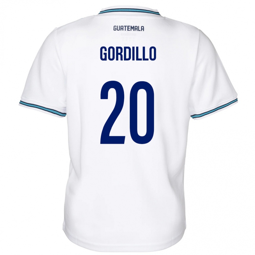 Kids Football Guatemala Gerardo Gordillo #20 White Home Jersey 24-26 T-Shirt Canada