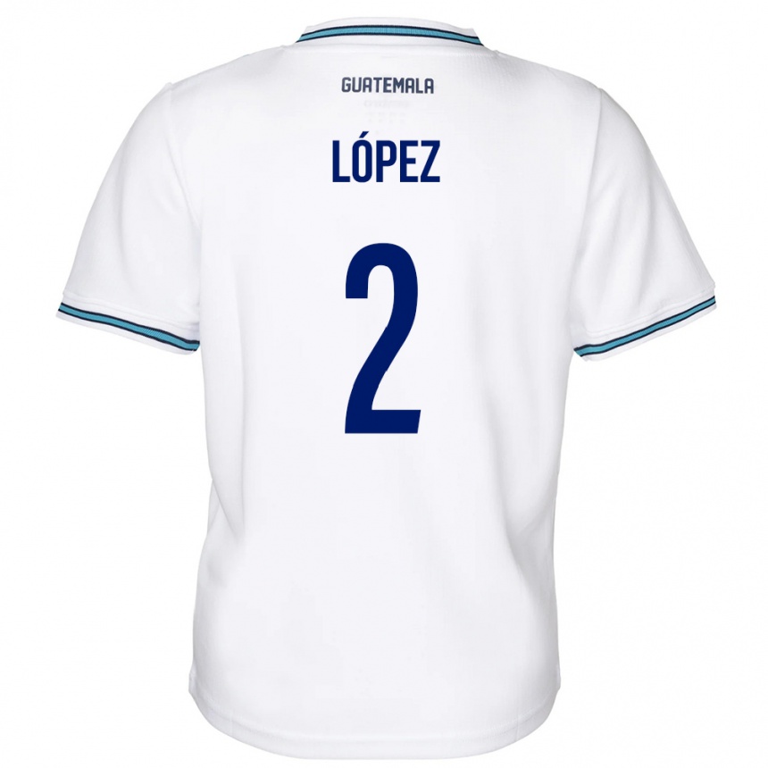 Kids Football Guatemala Francisco López #2 White Home Jersey 24-26 T-Shirt Canada