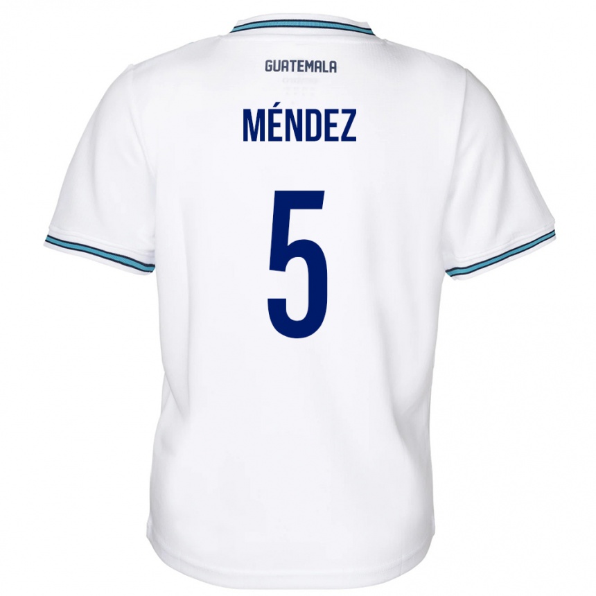 Kids Football Guatemala Diego Méndez #5 White Home Jersey 24-26 T-Shirt Canada