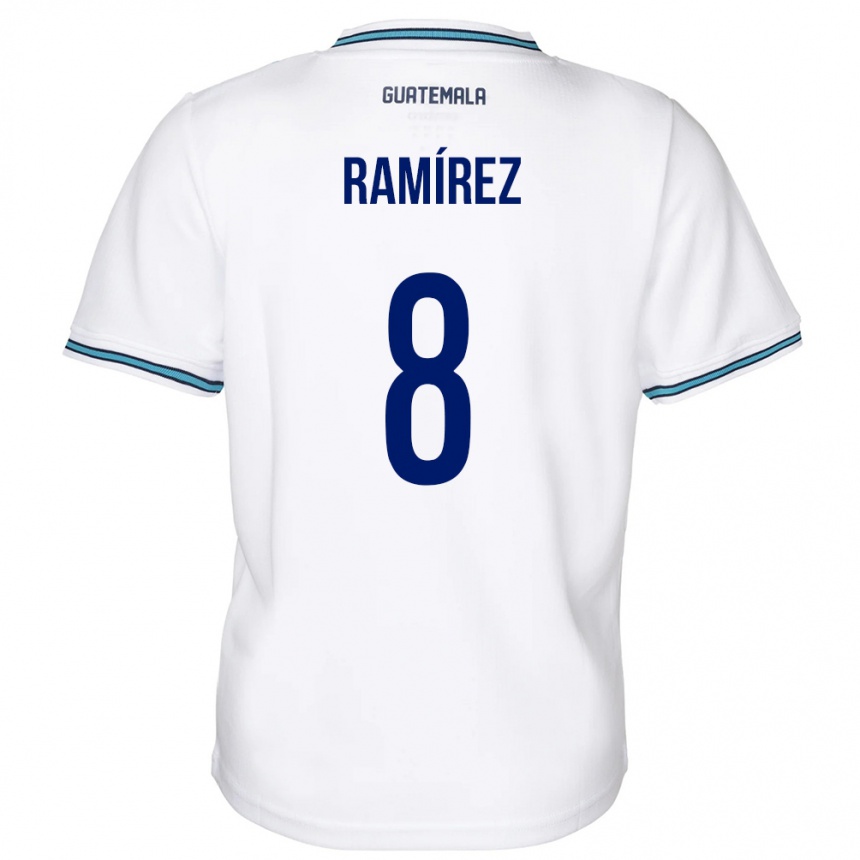 Kids Football Guatemala Dennis Ramírez #8 White Home Jersey 24-26 T-Shirt Canada