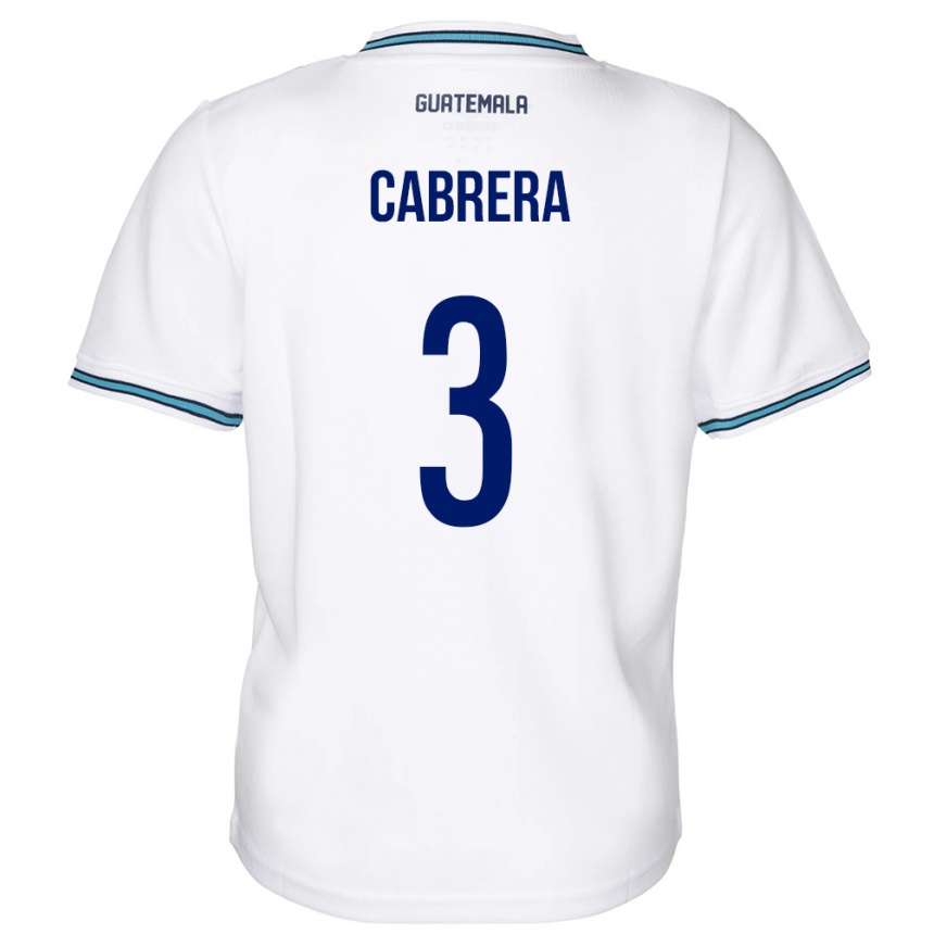 Kids Football Guatemala Gabriel Cabrera #3 White Home Jersey 24-26 T-Shirt Canada