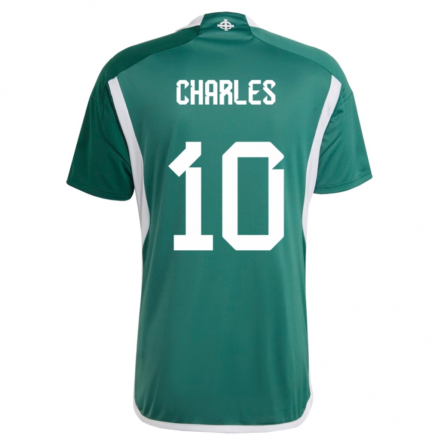 Kids Football Northern Ireland Dion Charles #10 Green Home Jersey 24-26 T-Shirt Canada