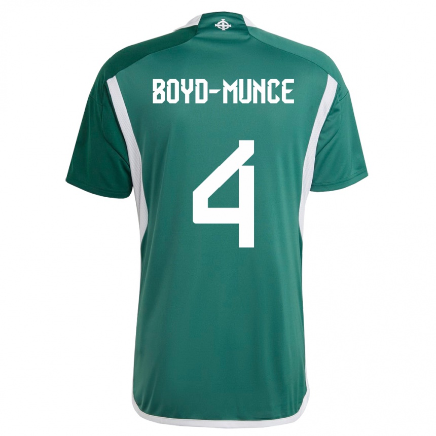 Kids Football Northern Ireland Caolan Boyd-Munce #4 Green Home Jersey 24-26 T-Shirt Canada