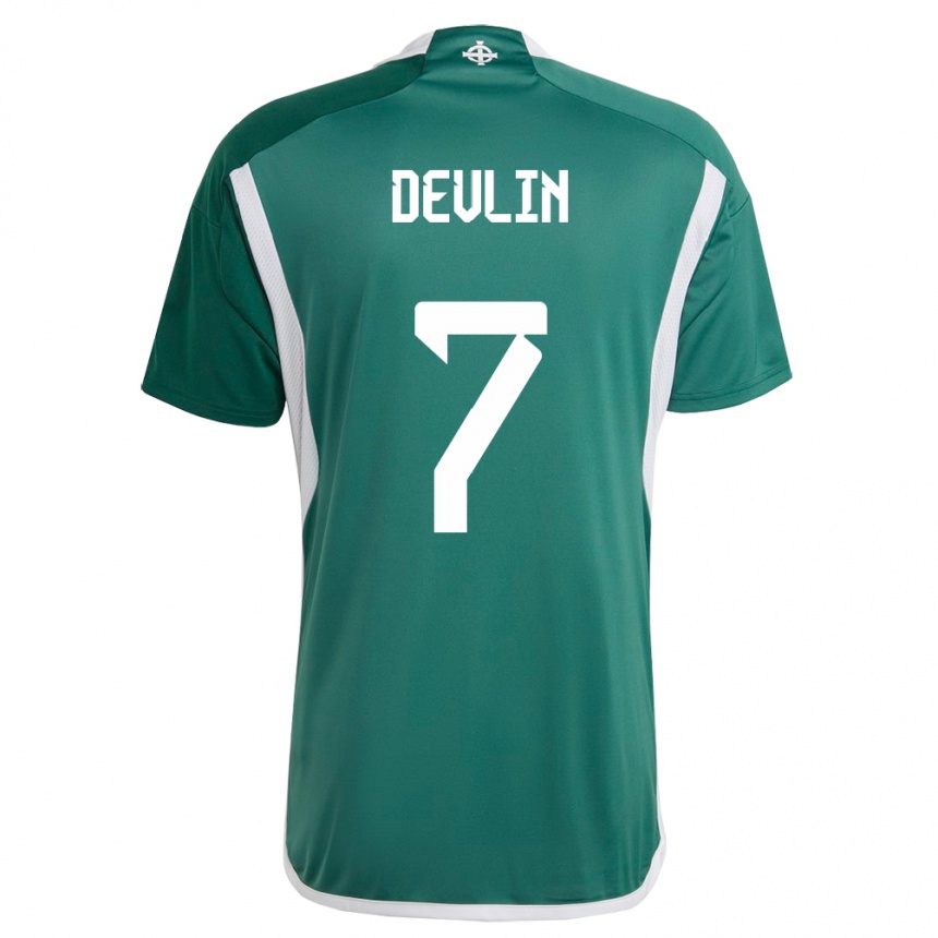 Kids Football Northern Ireland Terry Devlin #7 Green Home Jersey 24-26 T-Shirt Canada