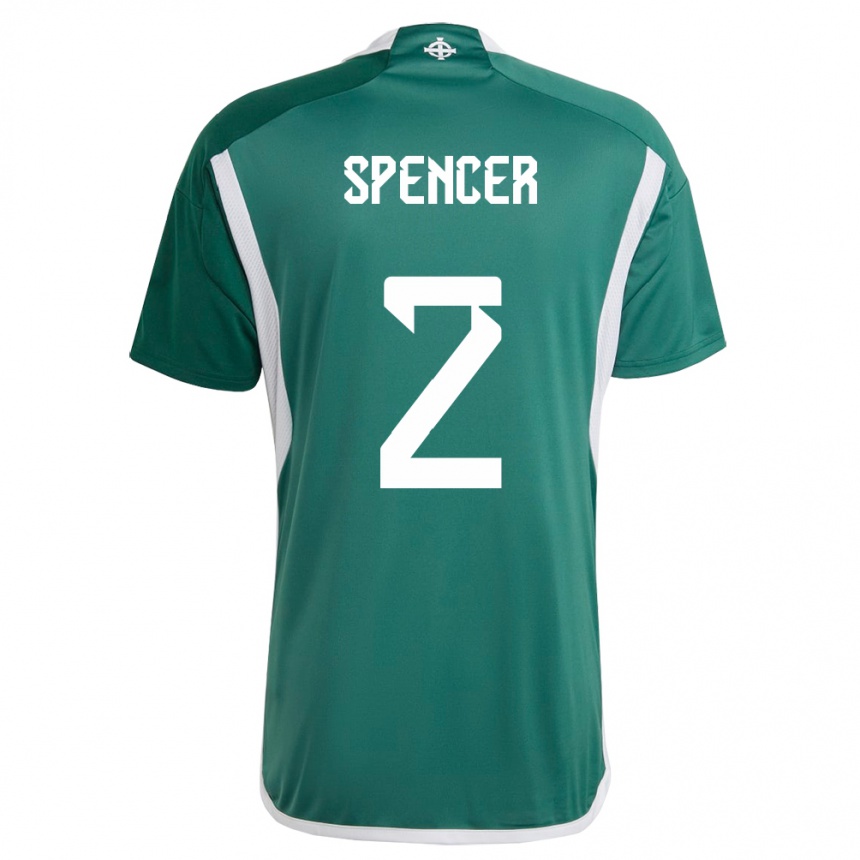 Kids Football Northern Ireland Brodie Spencer #2 Green Home Jersey 24-26 T-Shirt Canada