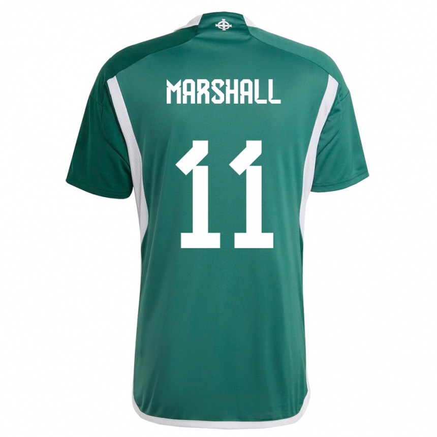 Kids Football Northern Ireland Callum Marshall #11 Green Home Jersey 24-26 T-Shirt Canada