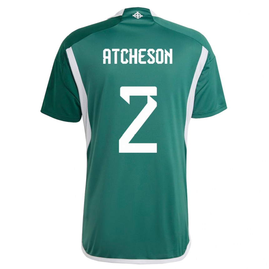 Kids Football Northern Ireland Tom Atcheson #2 Green Home Jersey 24-26 T-Shirt Canada