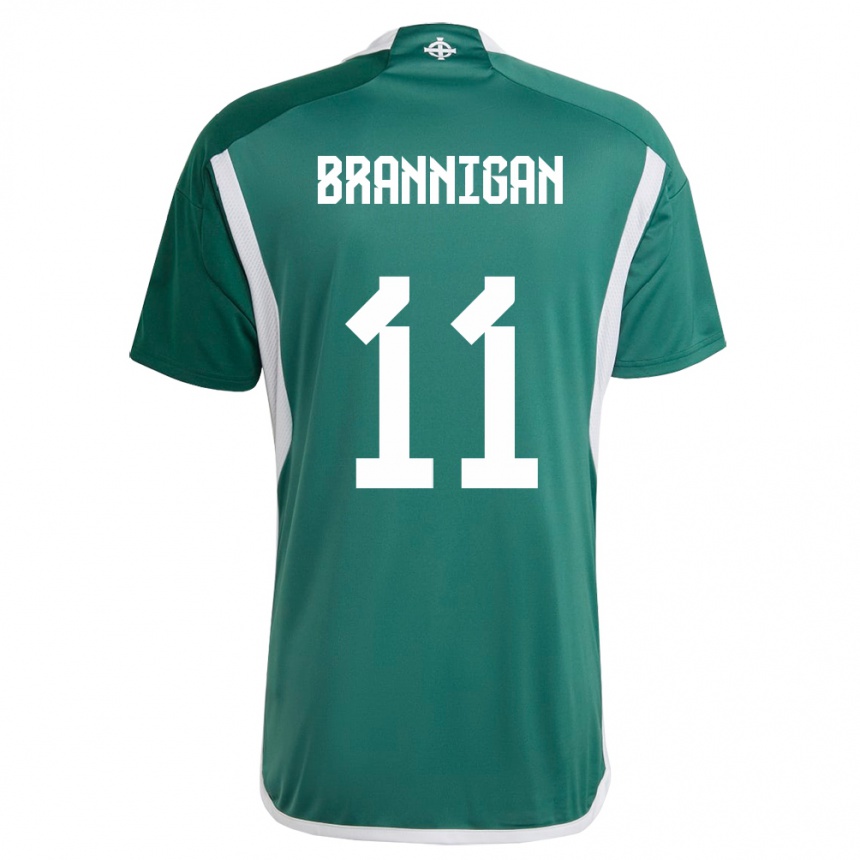 Kids Football Northern Ireland Cole Brannigan #11 Green Home Jersey 24-26 T-Shirt Canada