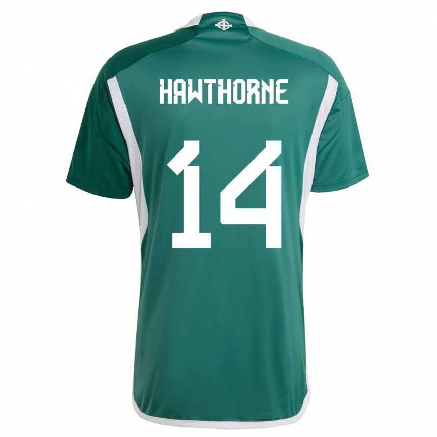 Kids Football Northern Ireland Keevan Hawthorne #14 Green Home Jersey 24-26 T-Shirt Canada