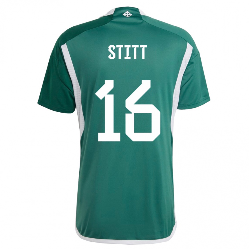 Kids Football Northern Ireland Dylan Stitt #16 Green Home Jersey 24-26 T-Shirt Canada