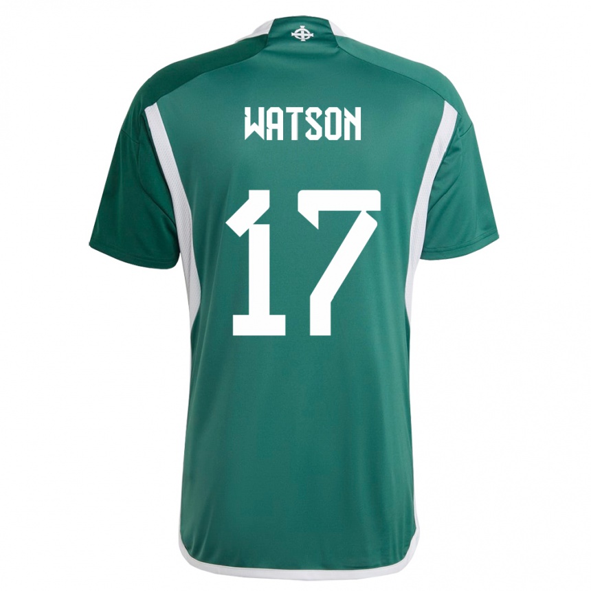 Kids Football Northern Ireland Alex Watson #17 Green Home Jersey 24-26 T-Shirt Canada