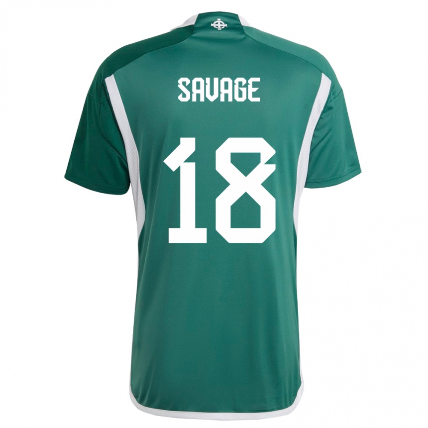 Kids Football Northern Ireland Troy Savage #18 Green Home Jersey 24-26 T-Shirt Canada