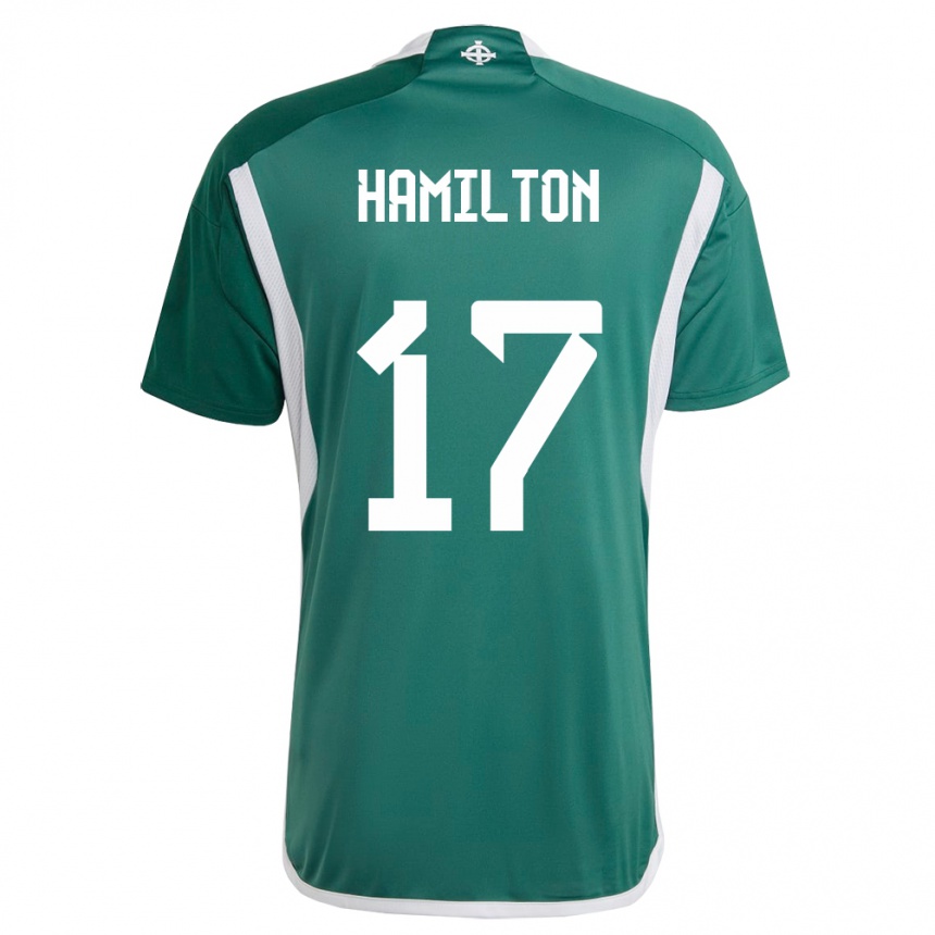 Kids Football Northern Ireland Caragh Hamilton #17 Green Home Jersey 24-26 T-Shirt Canada