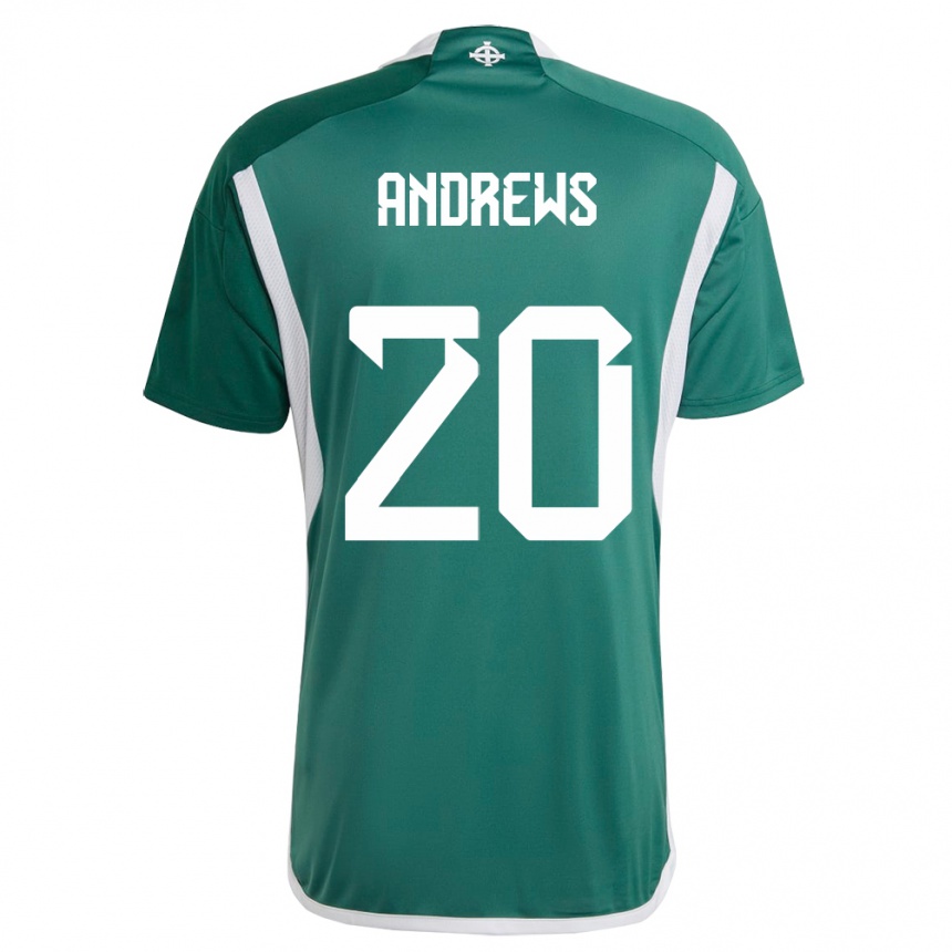 Kids Football Northern Ireland Joely Andrews #20 Green Home Jersey 24-26 T-Shirt Canada