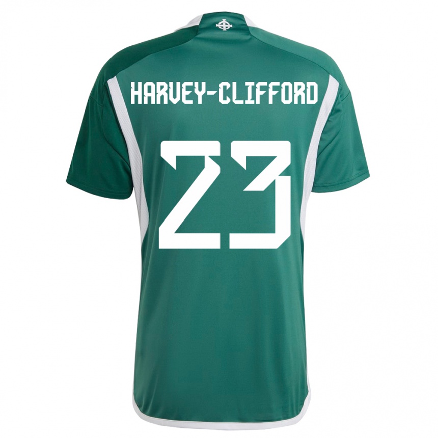 Kids Football Northern Ireland Maddy Harvey-Clifford #23 Green Home Jersey 24-26 T-Shirt Canada