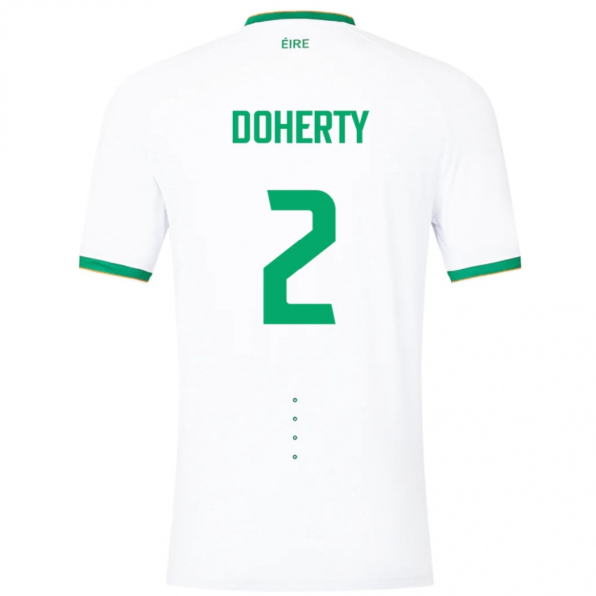 Kids Football Ireland Matt Doherty #2 White Away Jersey 24-26 T-Shirt Canada