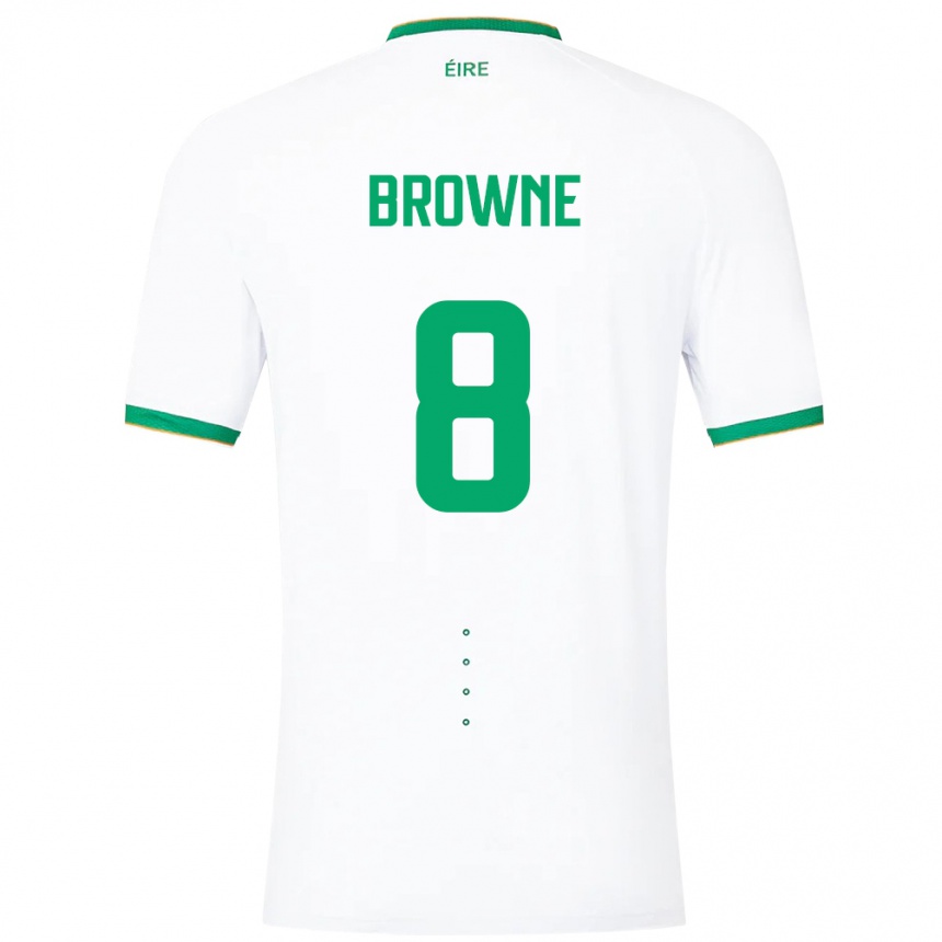 Kids Football Ireland Alan Browne #8 White Away Jersey 24-26 T-Shirt Canada