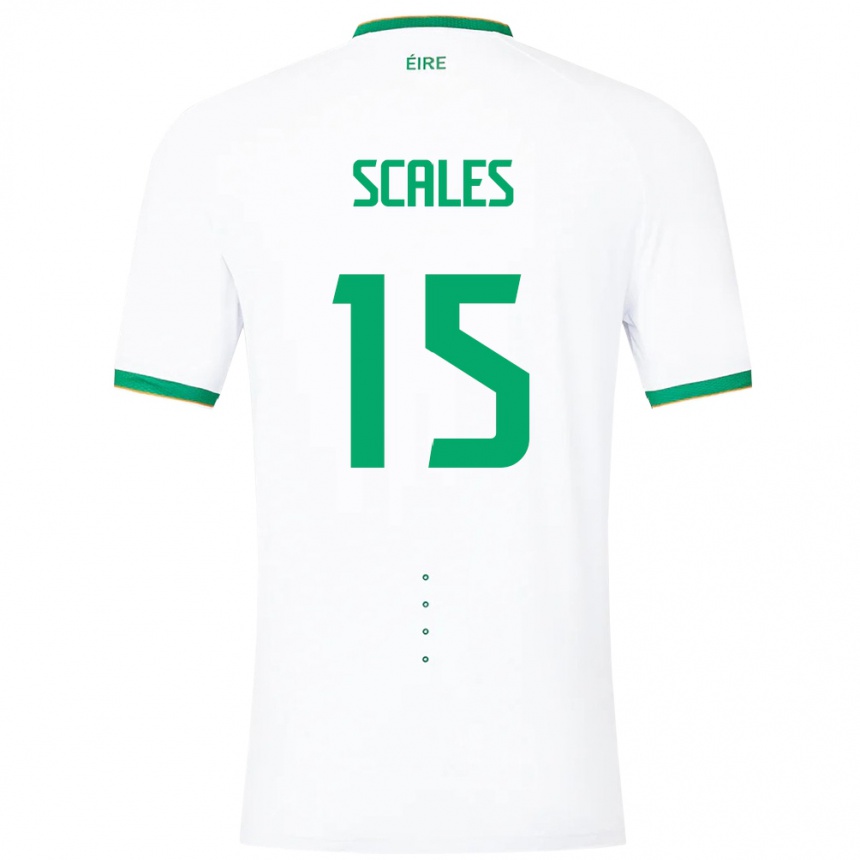 Kids Football Ireland Liam Scales #15 White Away Jersey 24-26 T-Shirt Canada