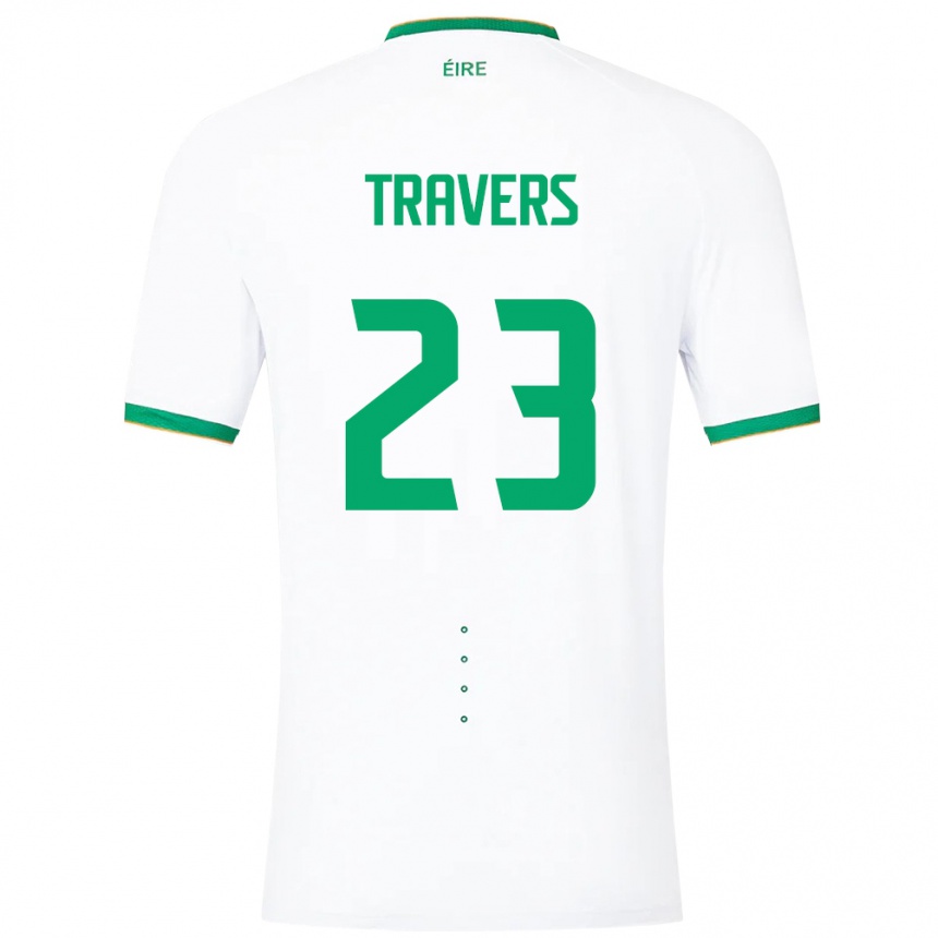 Kids Football Ireland Mark Travers #23 White Away Jersey 24-26 T-Shirt Canada