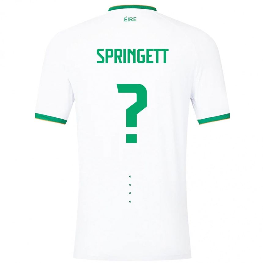 Kids Football Ireland Tony Springett #0 White Away Jersey 24-26 T-Shirt Canada