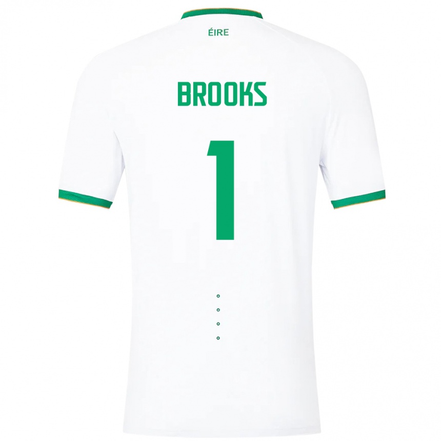 Kids Football Ireland Tiernan Brooks #1 White Away Jersey 24-26 T-Shirt Canada