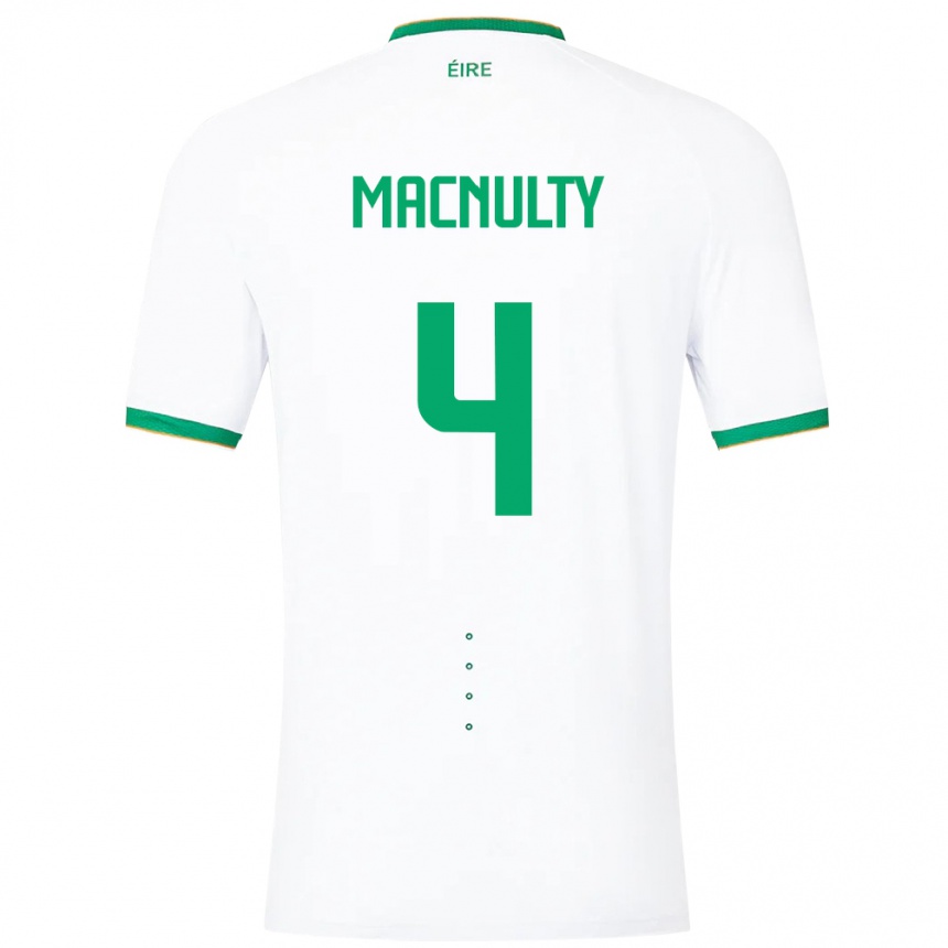 Kids Football Ireland Anselmo García Macnulty #4 White Away Jersey 24-26 T-Shirt Canada