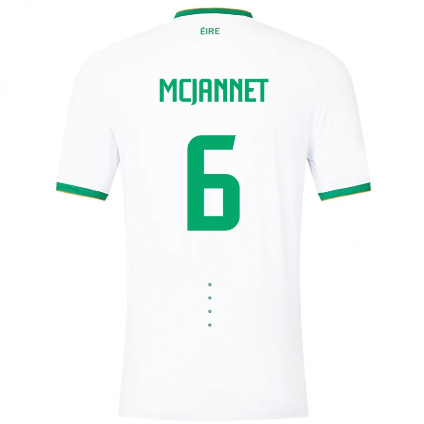 Kids Football Ireland Ed Mcjannet #6 White Away Jersey 24-26 T-Shirt Canada