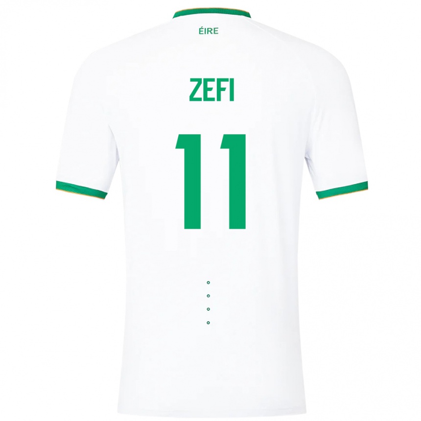 Kids Football Ireland Kevin Zefi #11 White Away Jersey 24-26 T-Shirt Canada